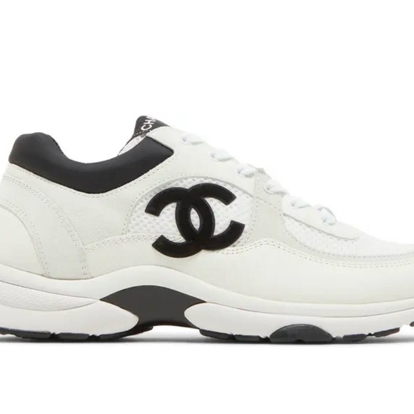 CHANEL Shoes - CHANEL White and Black Athletic Shoes